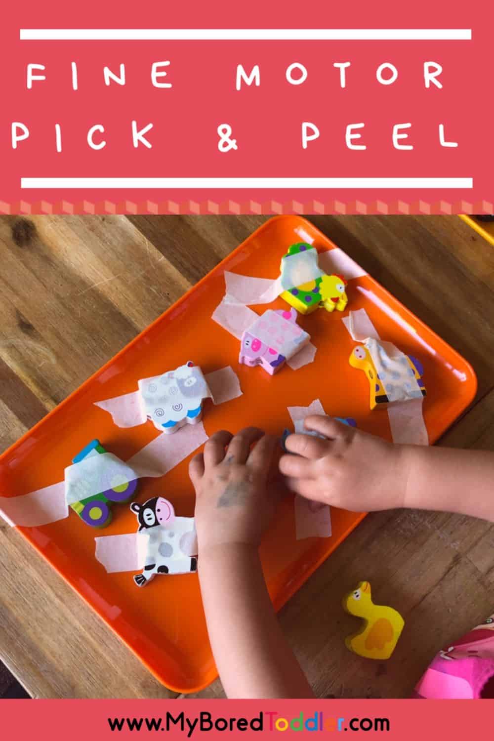 Fine Motor Pick & Pull - My Bored Toddler Fun for toddlers!