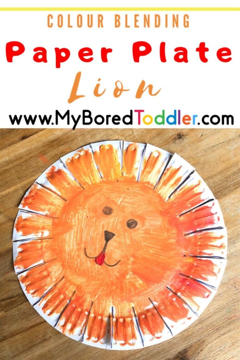 Color Blending Paper Plate Lion - My Bored Toddler