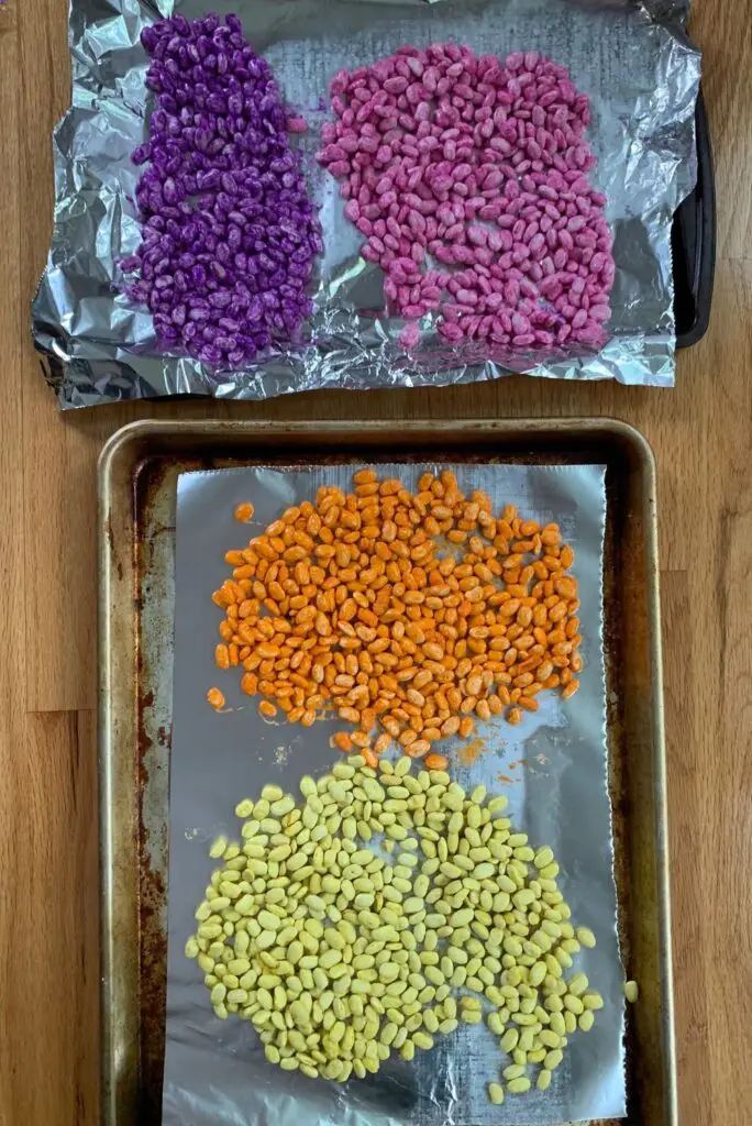 dying beans for play 2 for our magic sensory bin for toddlers