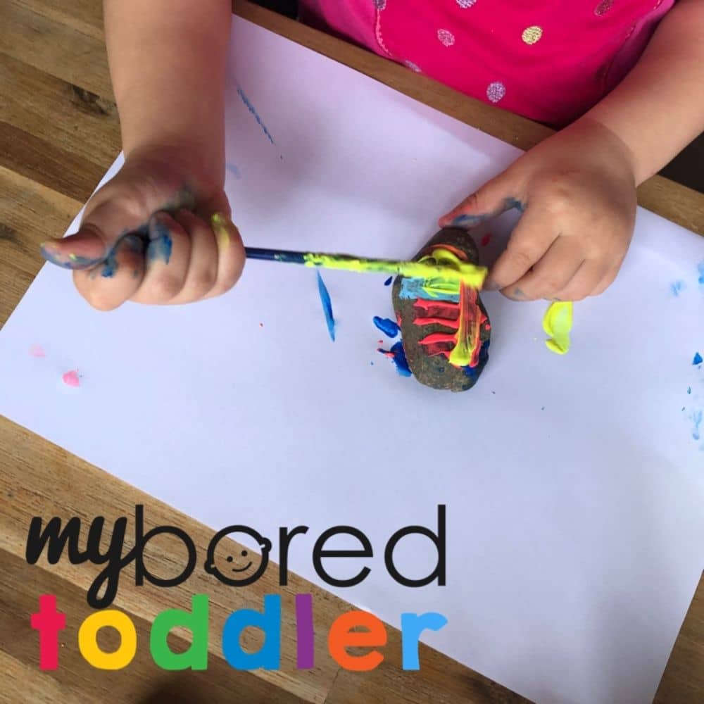 Rock Monsters - My Bored Toddler Painting with Toddlers!