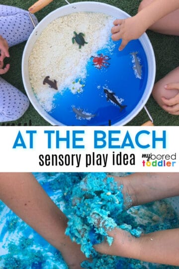 At the Beach Sensory Bin Idea - My Bored Toddler