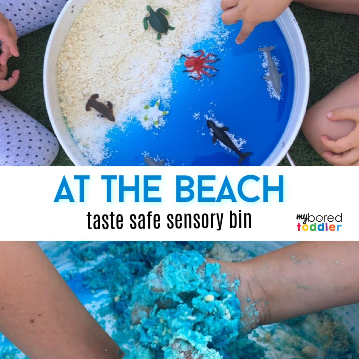 At the Beach Sensory Bin Idea - My Bored Toddler