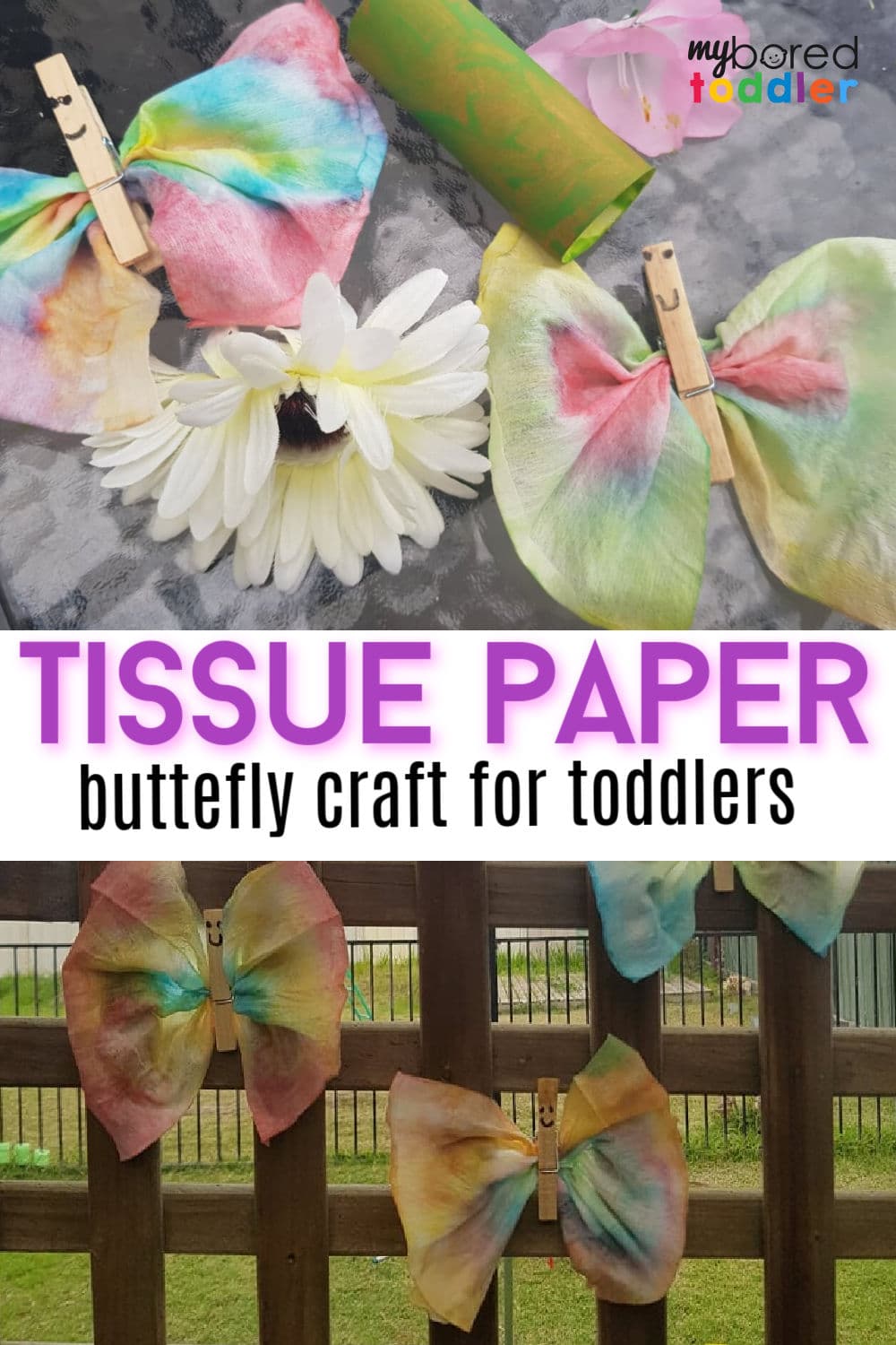 Tissue Paper Butterfly Craft For Toddlers Pinterest My Bored Toddler