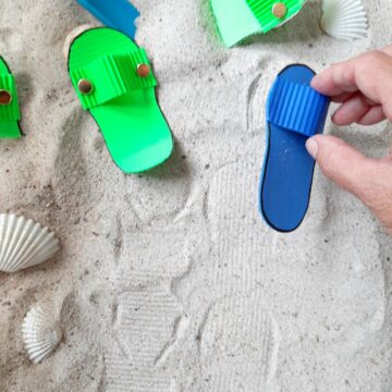 Seashells and Sandals in the Sensory Bin - My Bored Toddler