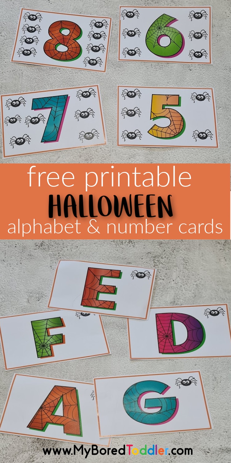 free printable Halloween alphabet and number cards pinterest