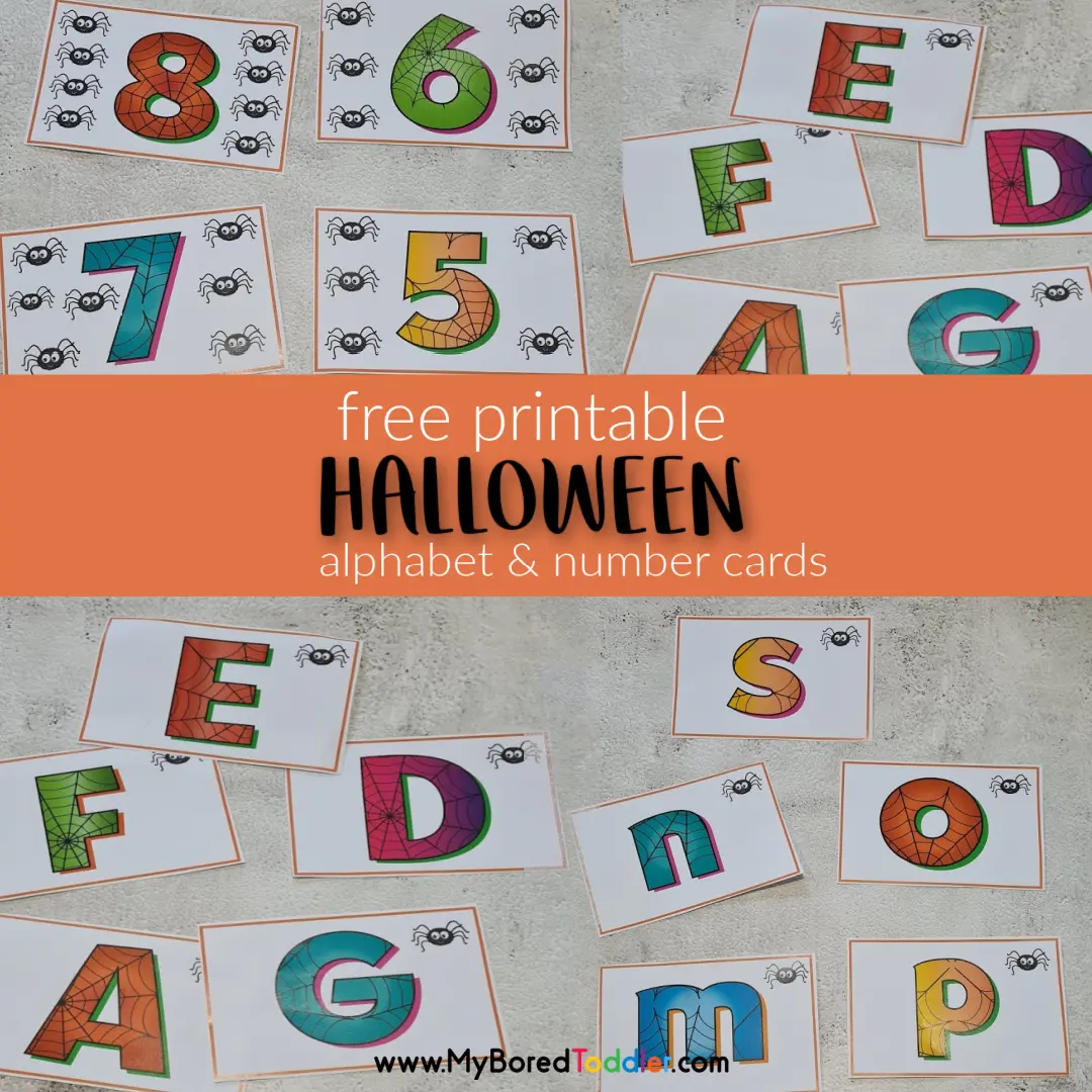 free printable halloween alphabet and number flashcards square
