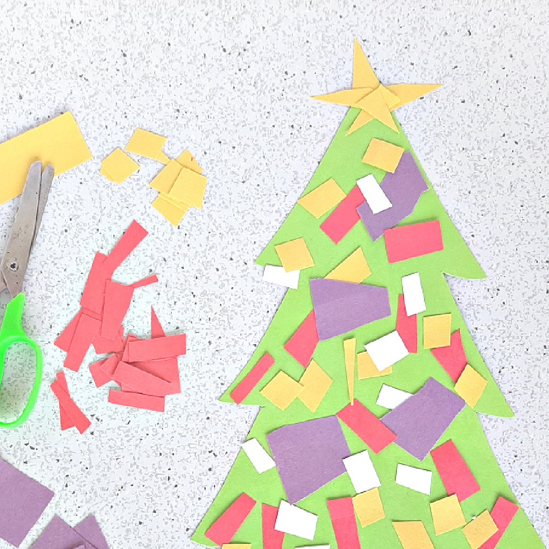 Boost Scissor Skills with Christmas Tree Crafts