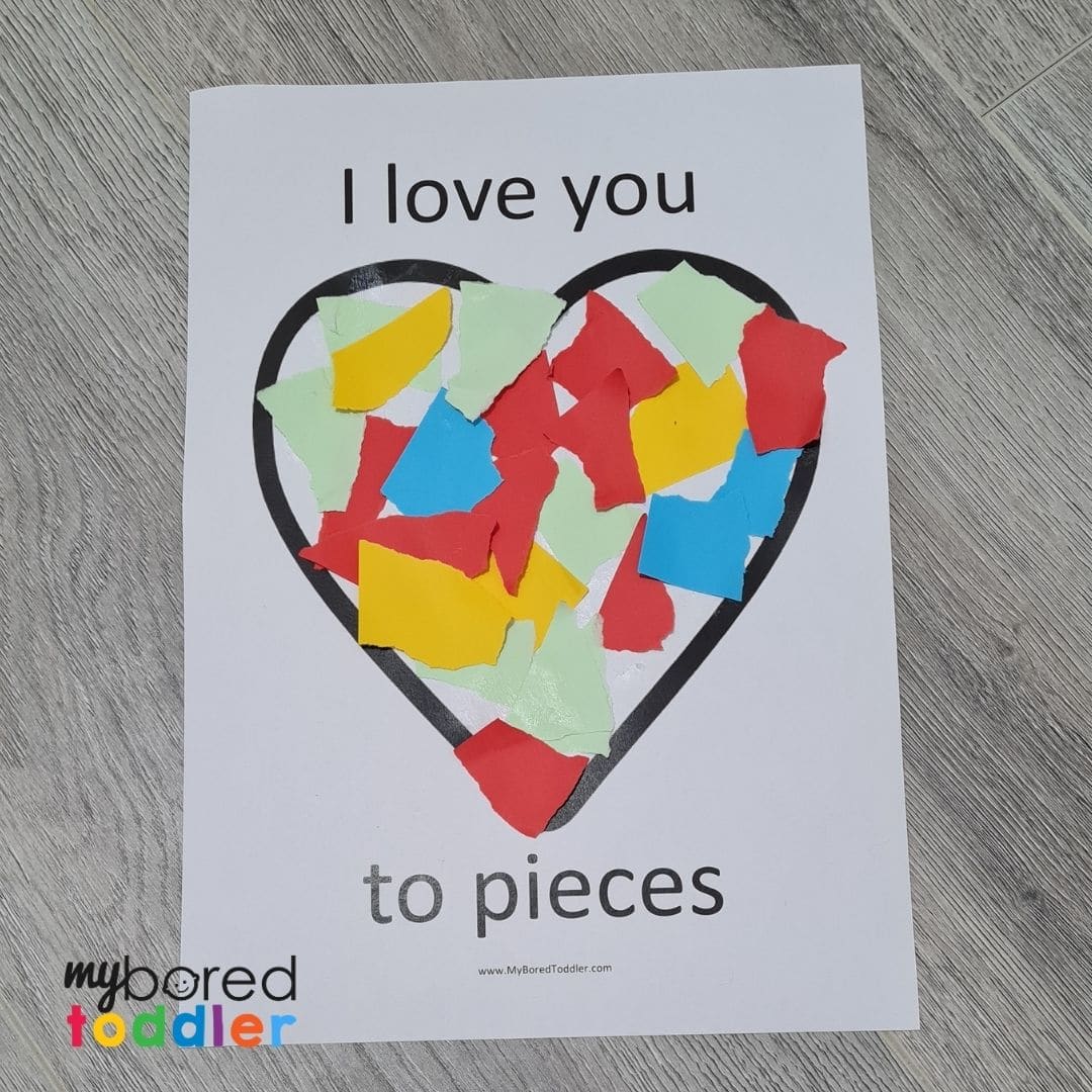 Valentine's Day - I Love You to Pieces (free template) - My Bored Toddler