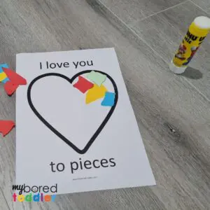 i love you to pieces printable template for toddlers valentines day
