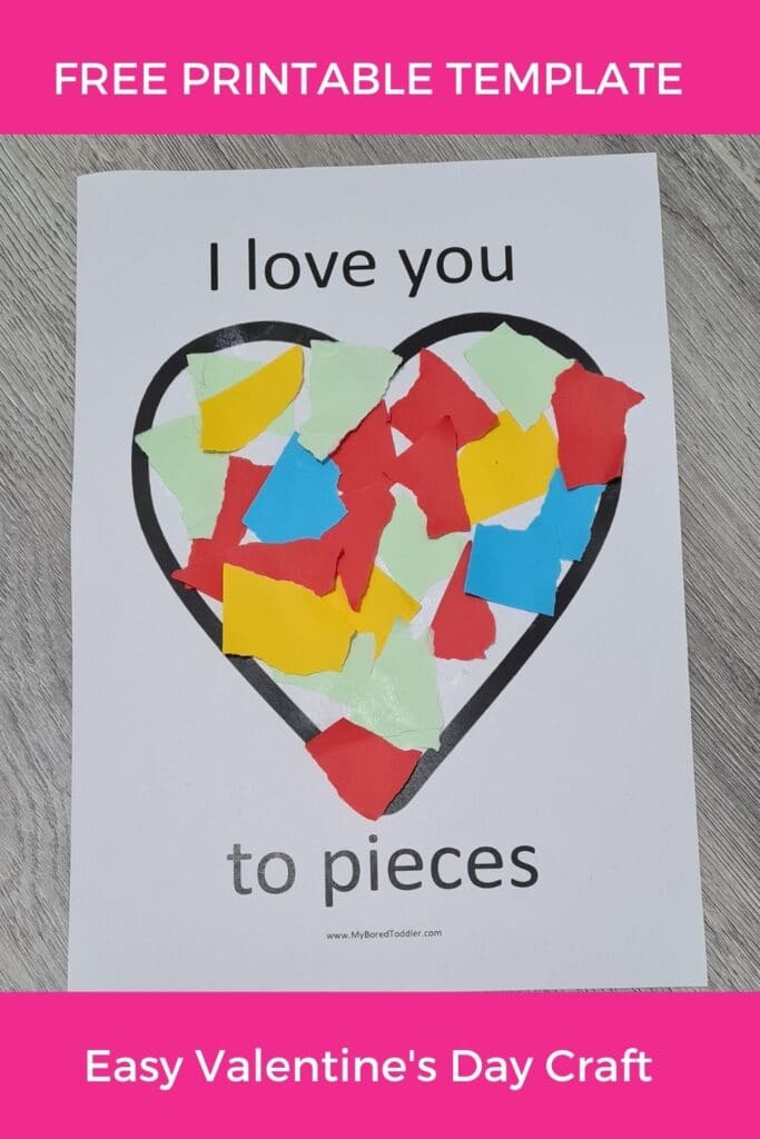 i love you to pieces printable template for toddlers valentine's day pinterest 1