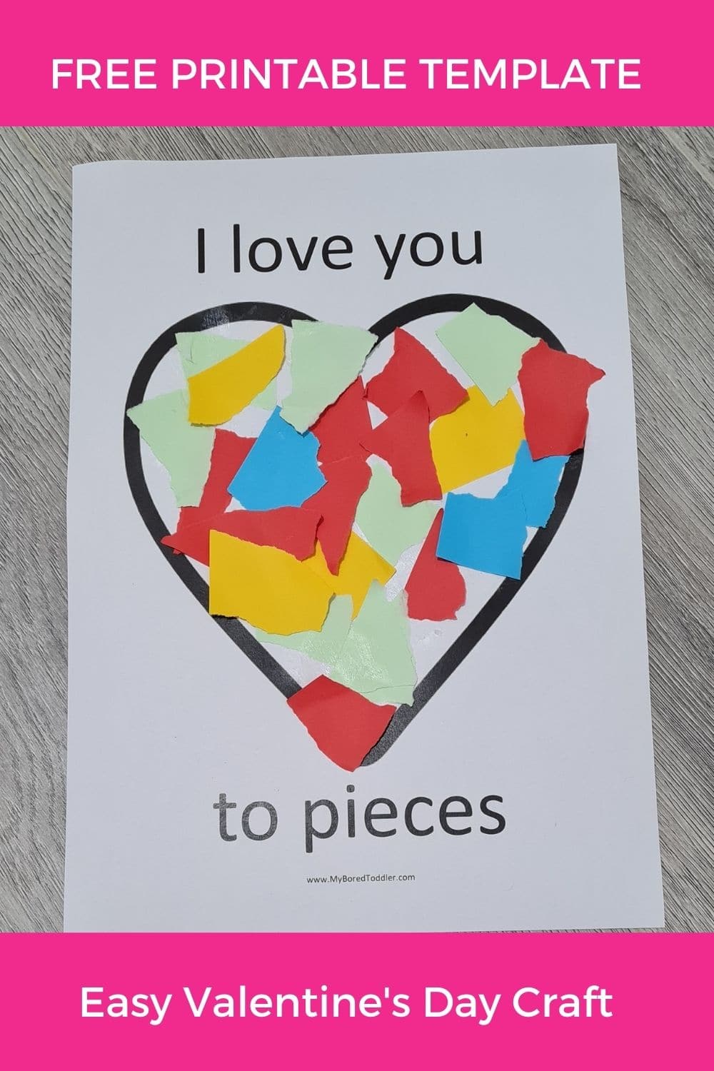 I Love You To Pieces Printable Template For Toddlers Valentine s Day