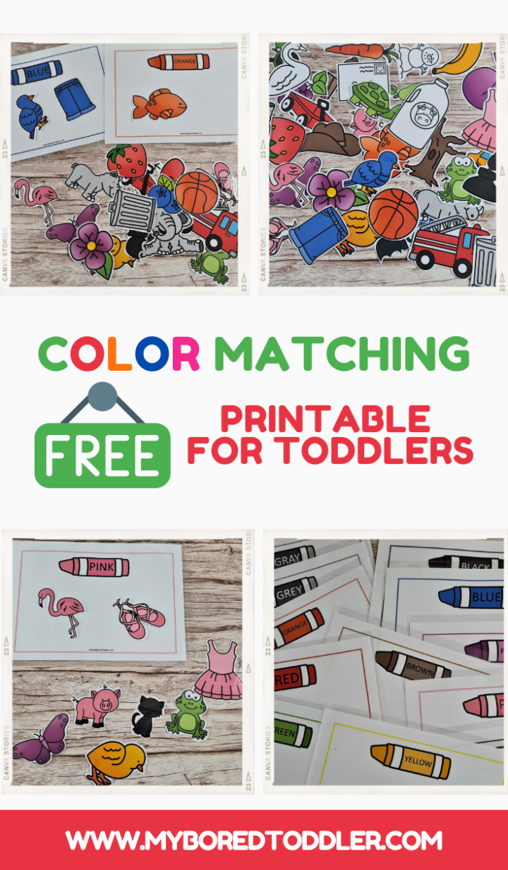 Color Matching Free Printable for Toddlers 2 - My Bored Toddler