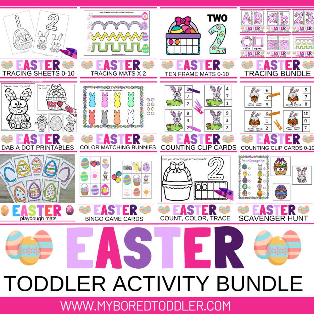 Toddler easter printable bundle busy books homeschool activity ideas 
