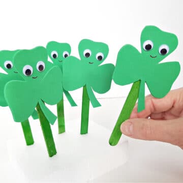 Shamrock Puppets Craft and Rhyming Game - My Bored Toddler