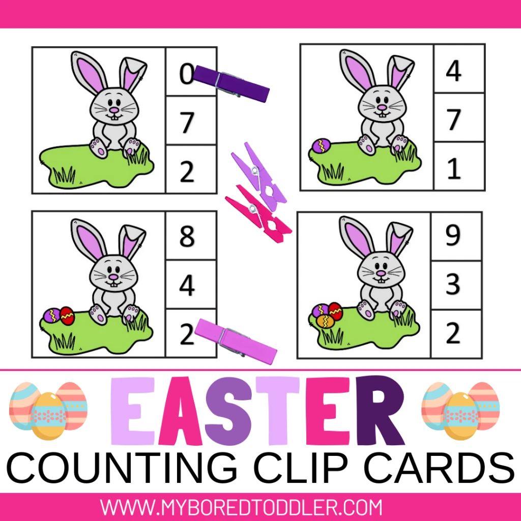 easter counting clip cards bunny & eggs