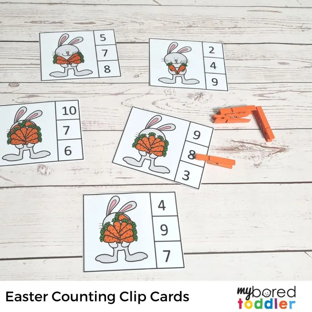 easter counting clip cards 