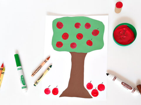 Apple Tree Toddler Craft with Paint Stamps - My Bored Toddler