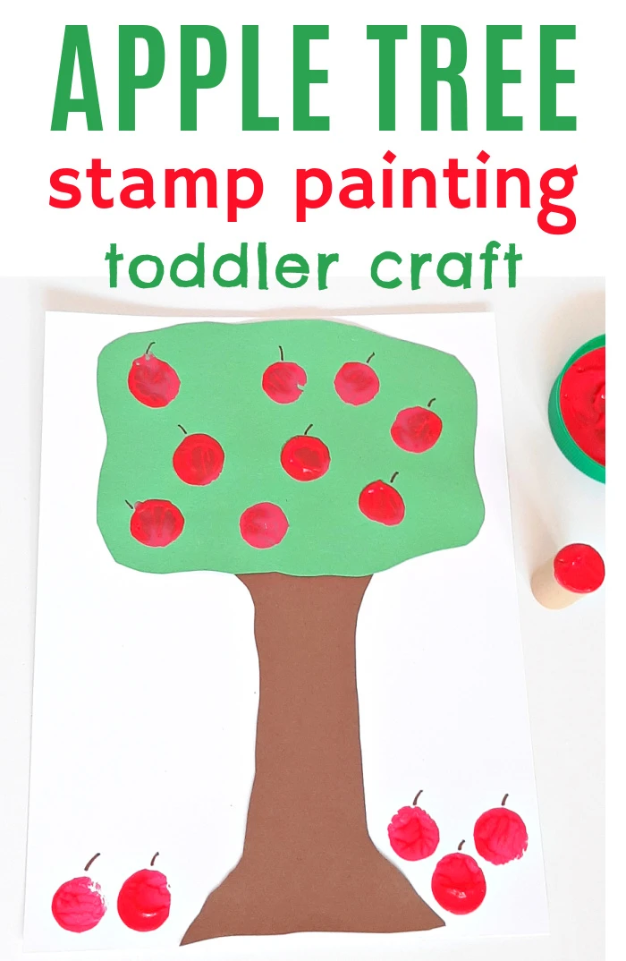 Apple Tree Toddler Craft with Paint Stamps - My Bored Toddler