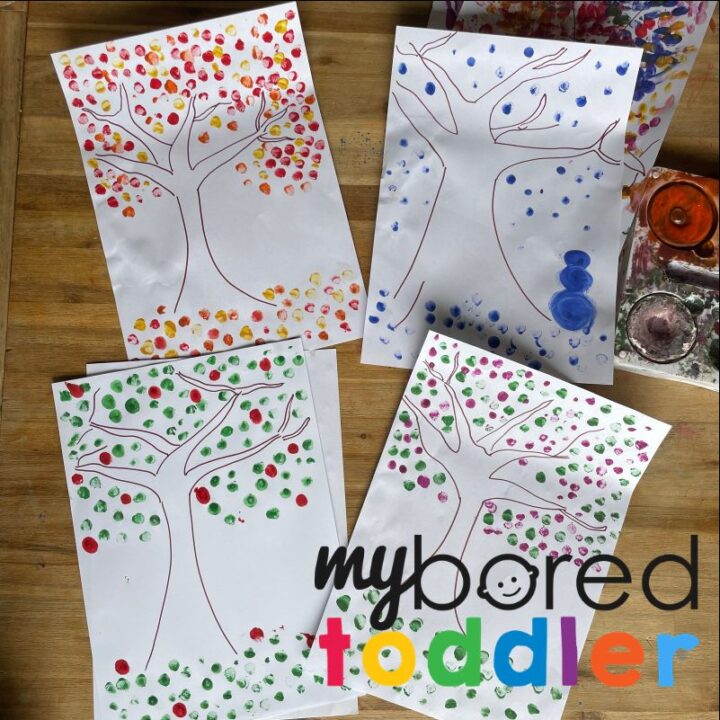 Seasons Finger Painting for Toddlers - My Bored Toddler