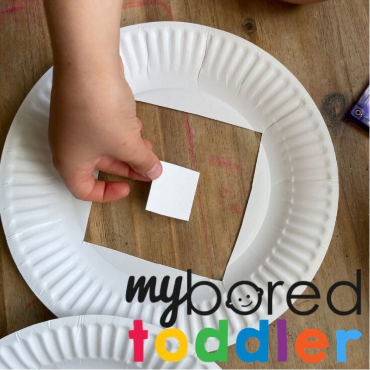 Paper Plate Shape Stained Glass - My Bored Toddler