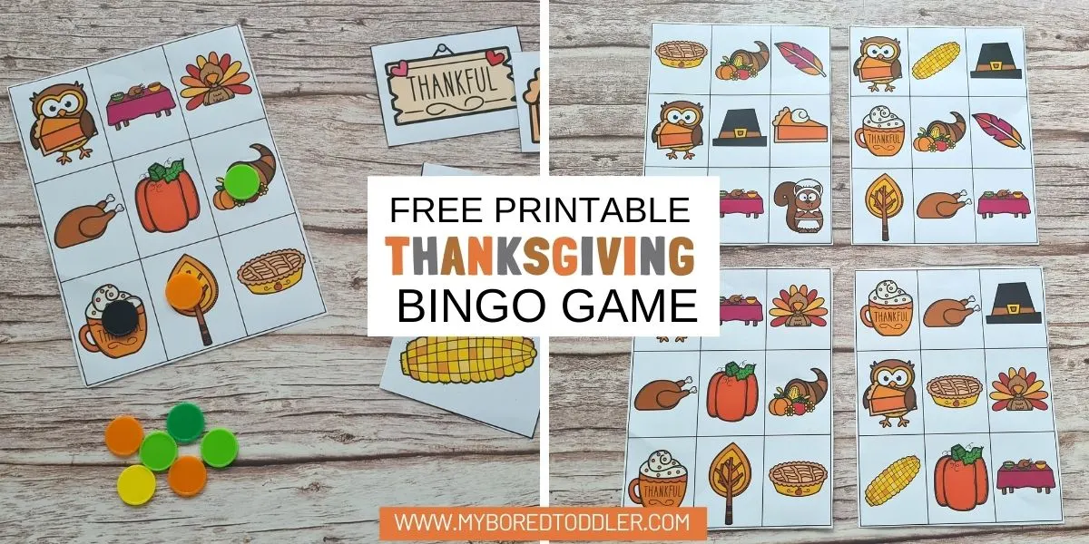 Thanksgiving Free Printable Bingo Game for Toddlers