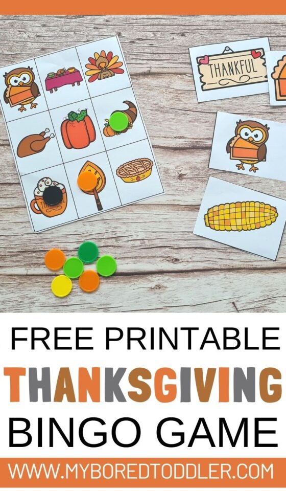 Thanksgiving Bingo Game - Free Printable for Toddlers - My Bored Toddler