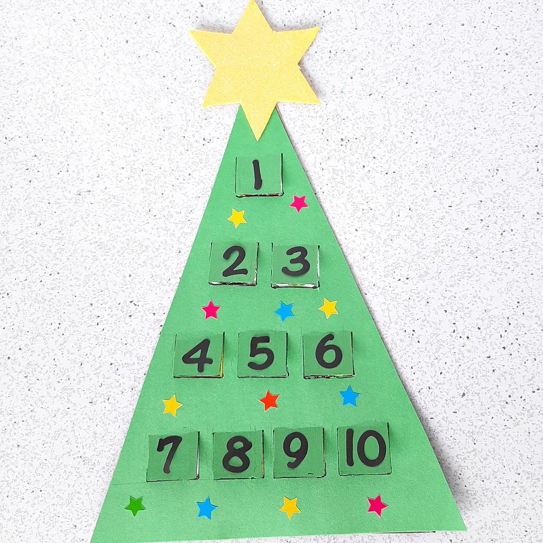 Christmas Tree Counting Activity for Toddlers
