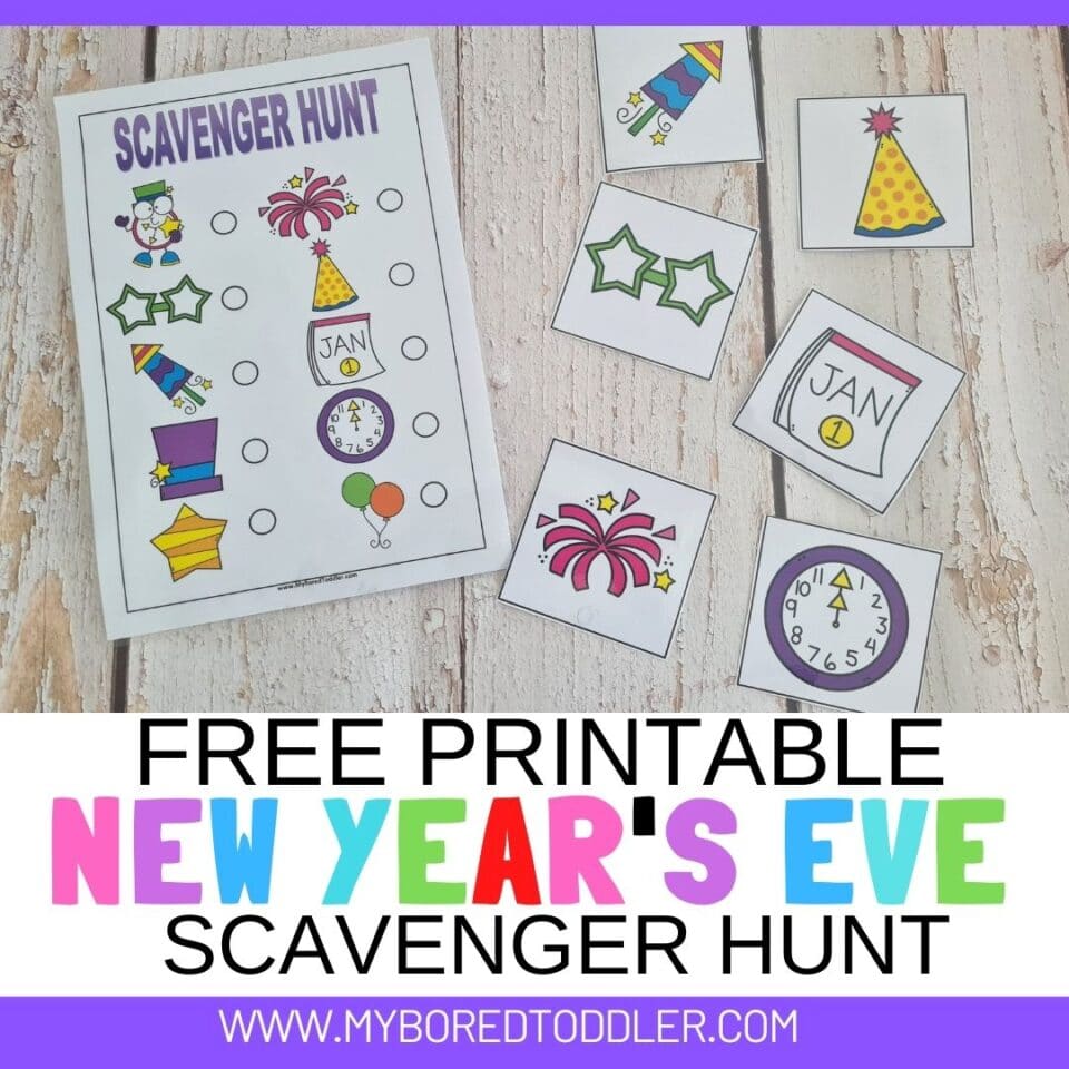 FREE Printable New Year's Eve Playdough Mats - My Bored Toddler