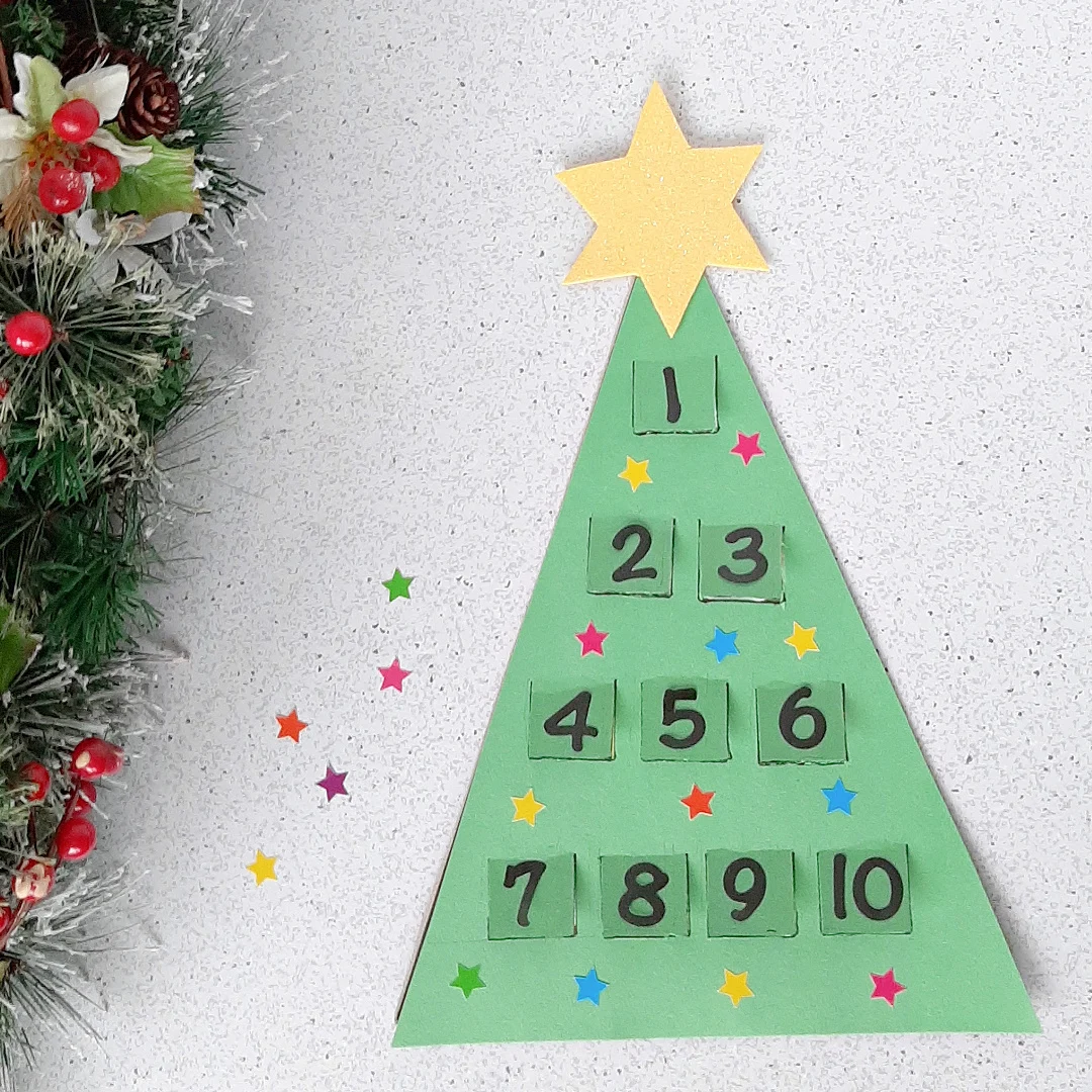 Christmas Tree Counting Activity for Toddlers