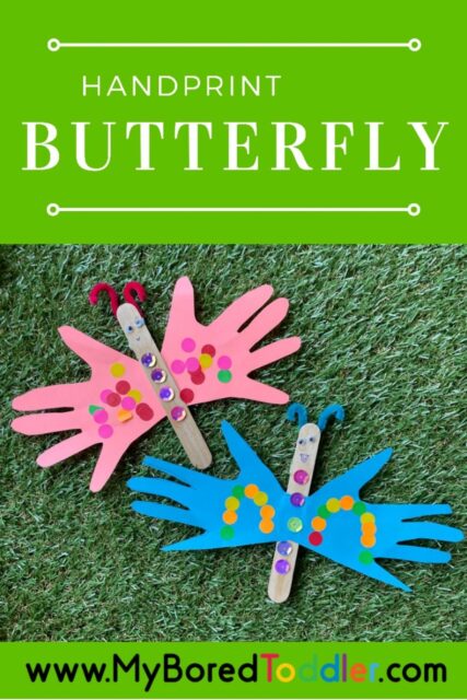 Handprint Butterfly - My Bored Toddler Perfect for Spring!