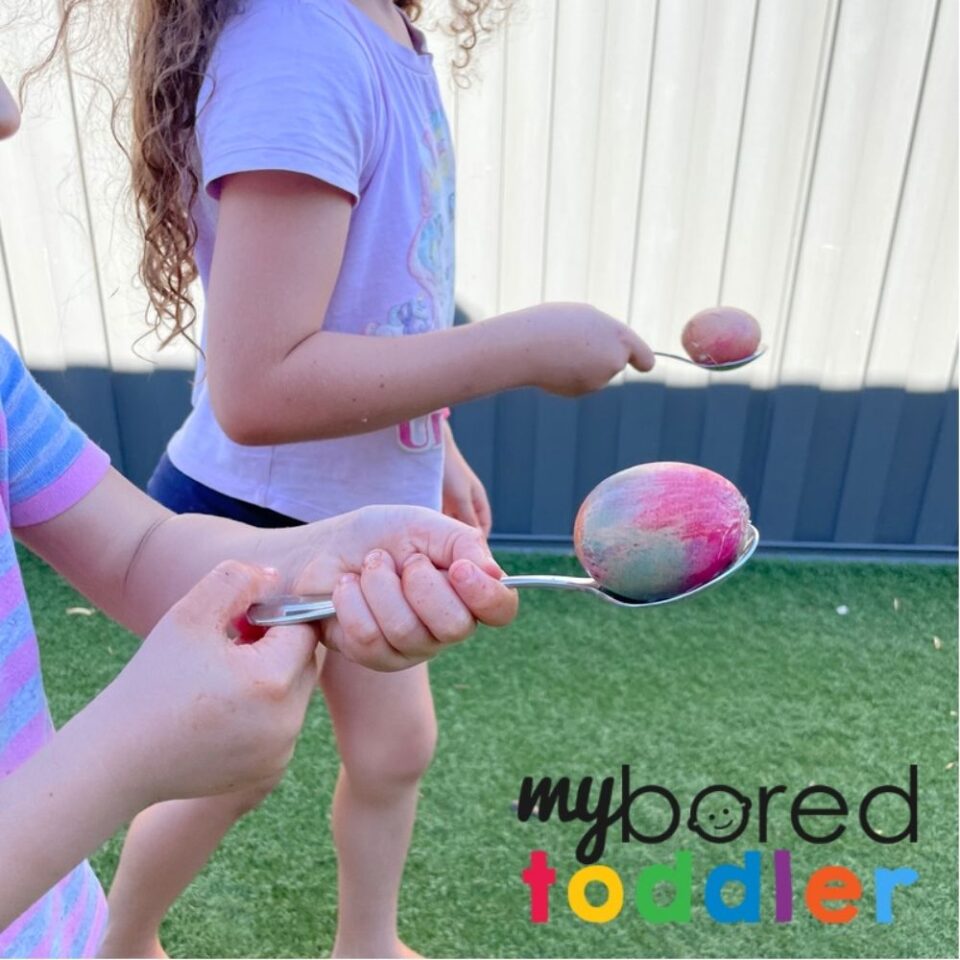 Water Spoon Races Egg and Spoon Race - My Bored Toddler