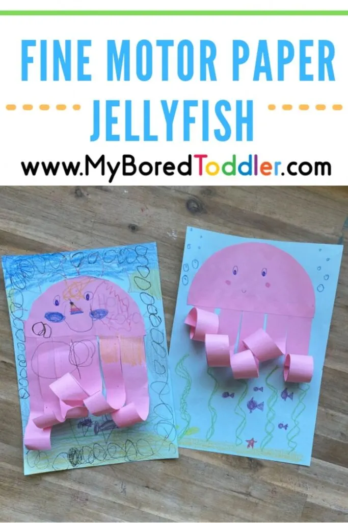 Fine Motor Paper Jellyfish - My Bored Toddler Simple to set up!