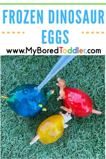 Frozen Dinosaur Eggs - My Bored Toddler Perfect for a warm day!