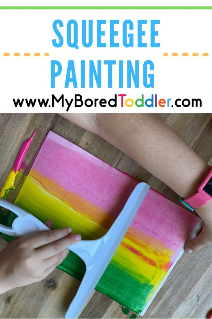 Squeegee Painting My Bored Toddler end result is a mystery!