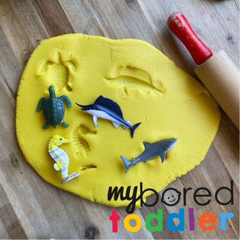 Playdough Stamping - My Bored Toddler The activity is so versatile!