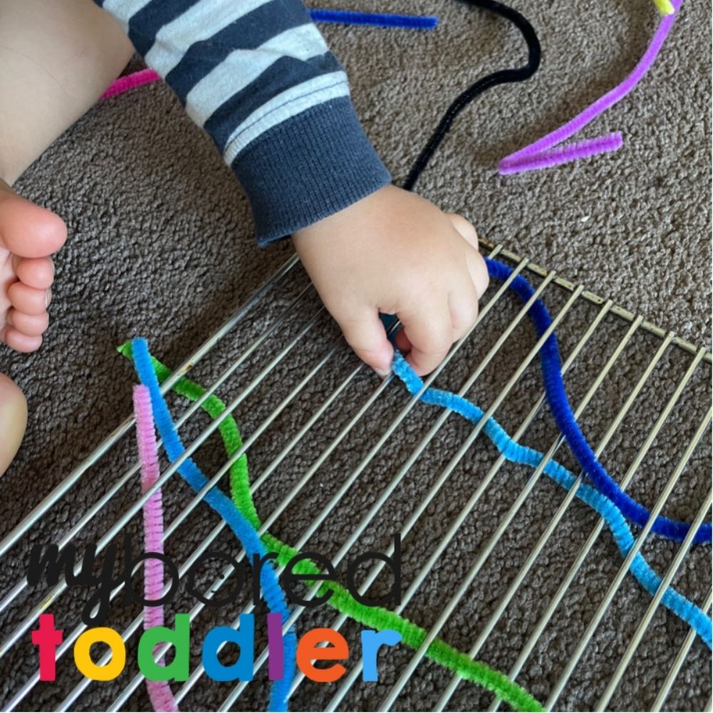 Pipe Cleaner Coordination Fishing - My Bored Toddler