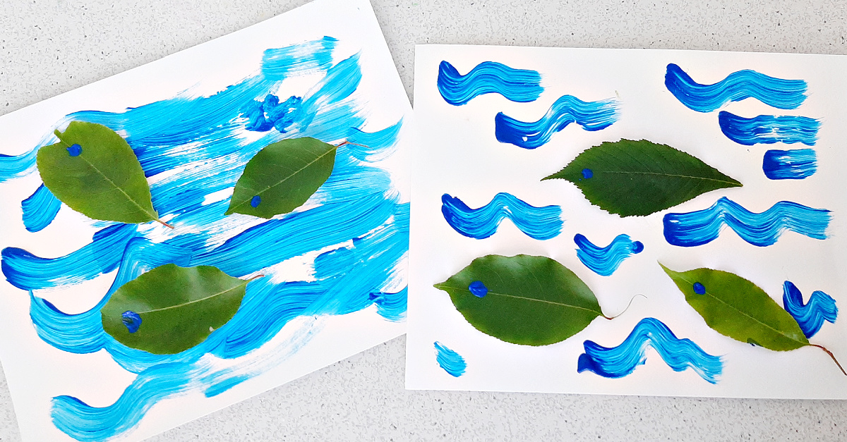 Toddler Under the Sea Fish Craft with Leaves