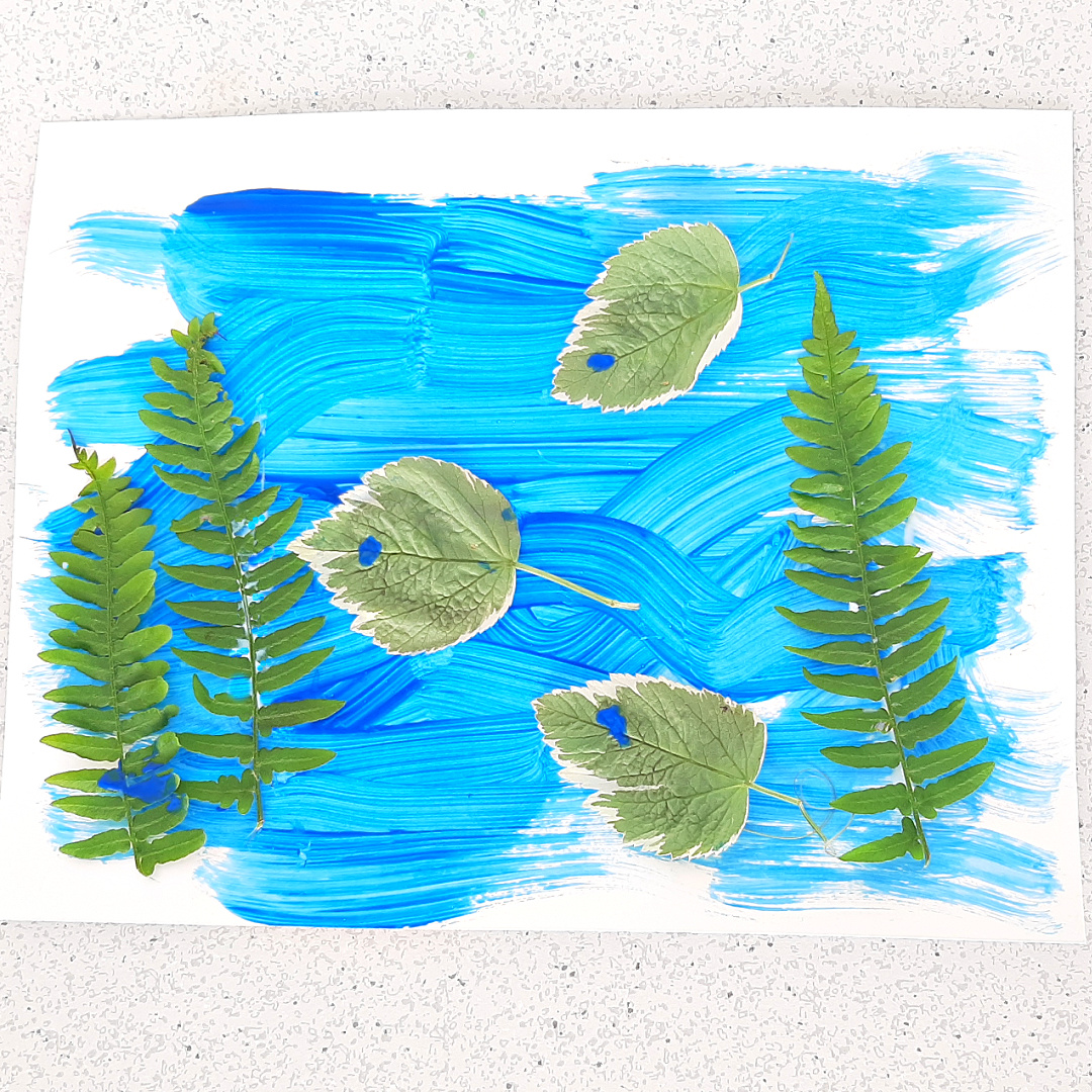 Toddler Under the Sea Fish Craft with Leaves - My Bored Toddler