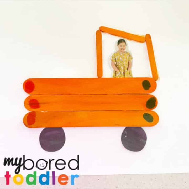 Craft Stick Fruit & Veg Truck Craft - My Bored Toddler