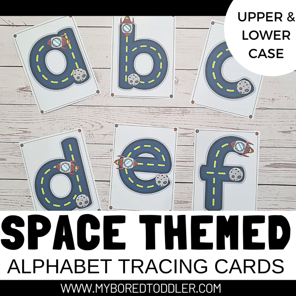 SPACETHEMEDALPHABETTRACINGCARDSLOWERCASEUPPERCASETODDLER