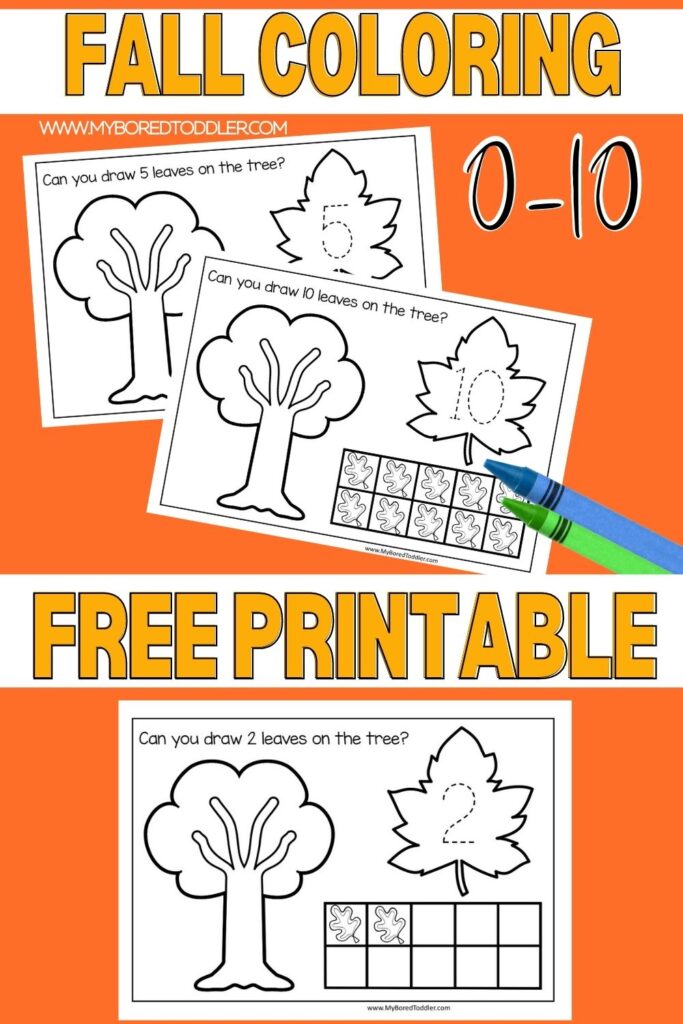 Free Printable Fall Coloring Tracing Pages Numbers 0 10 My Bored