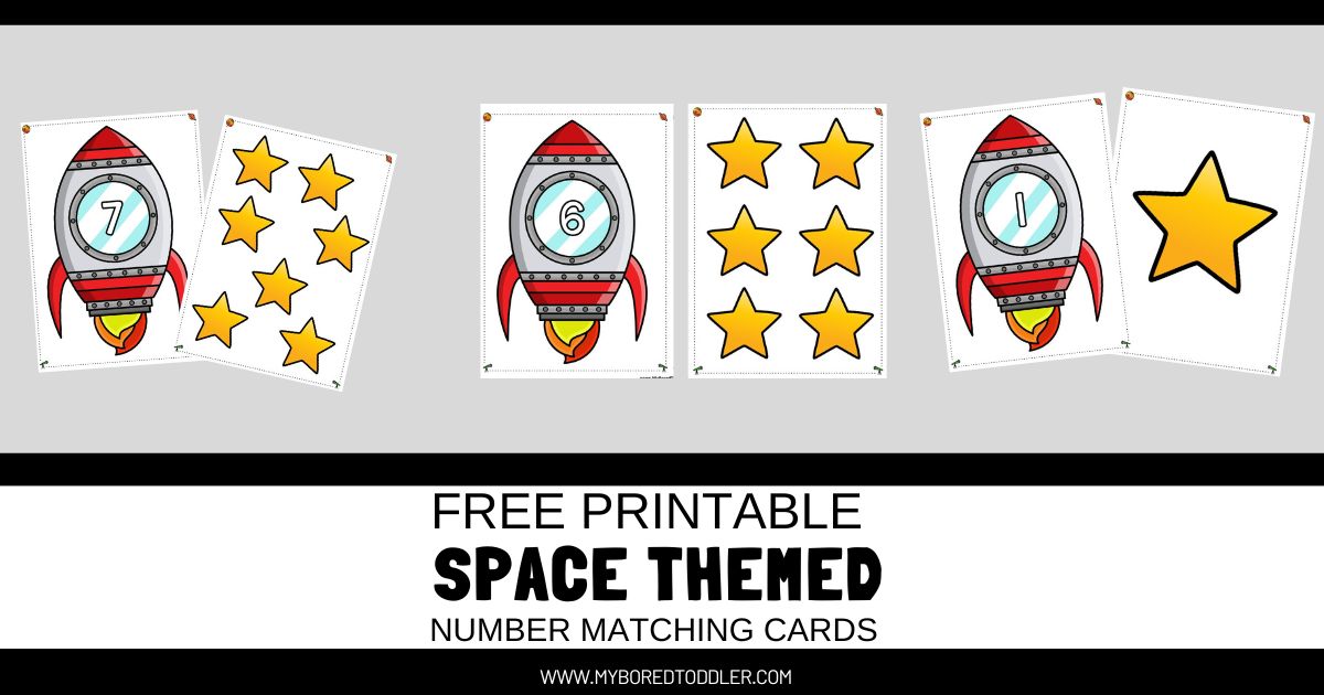 Free Printable Space Number Matching Cards 010 My Bored Toddler