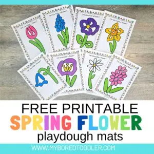 free printable spring flower playdough mats for toddlers - My Bored Toddler