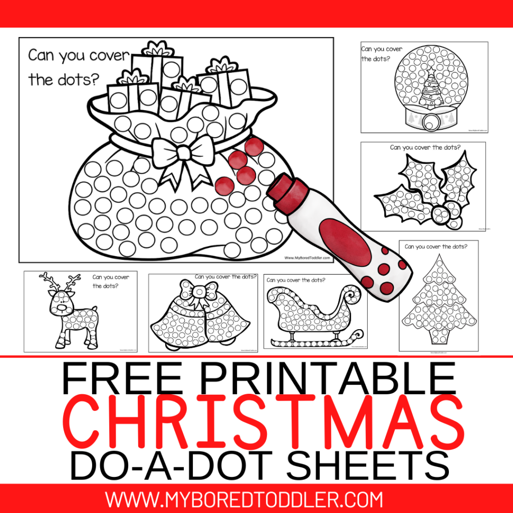 Christmas Dot Painting {Free Printables} - The Resourceful Mama