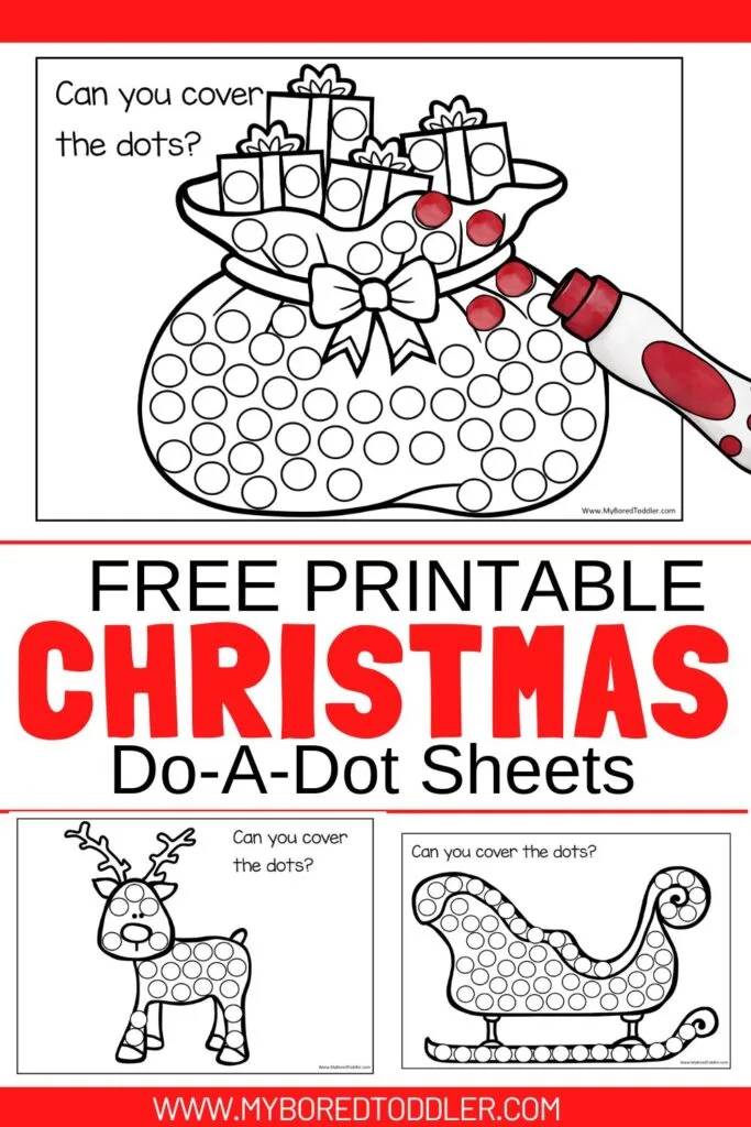 free printable Christmas do a dot sheets toddlers preschoolers