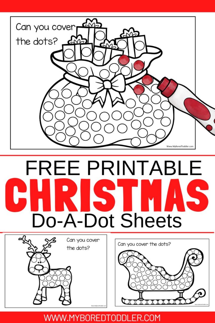 free printable Christmas do a dot sheets toddlers preschoolers My