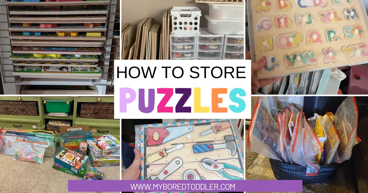 Creative Ways to Store Puzzles - Pre-K Printable Fun  Wooden puzzles, Puzzle  storage, Playroom organization