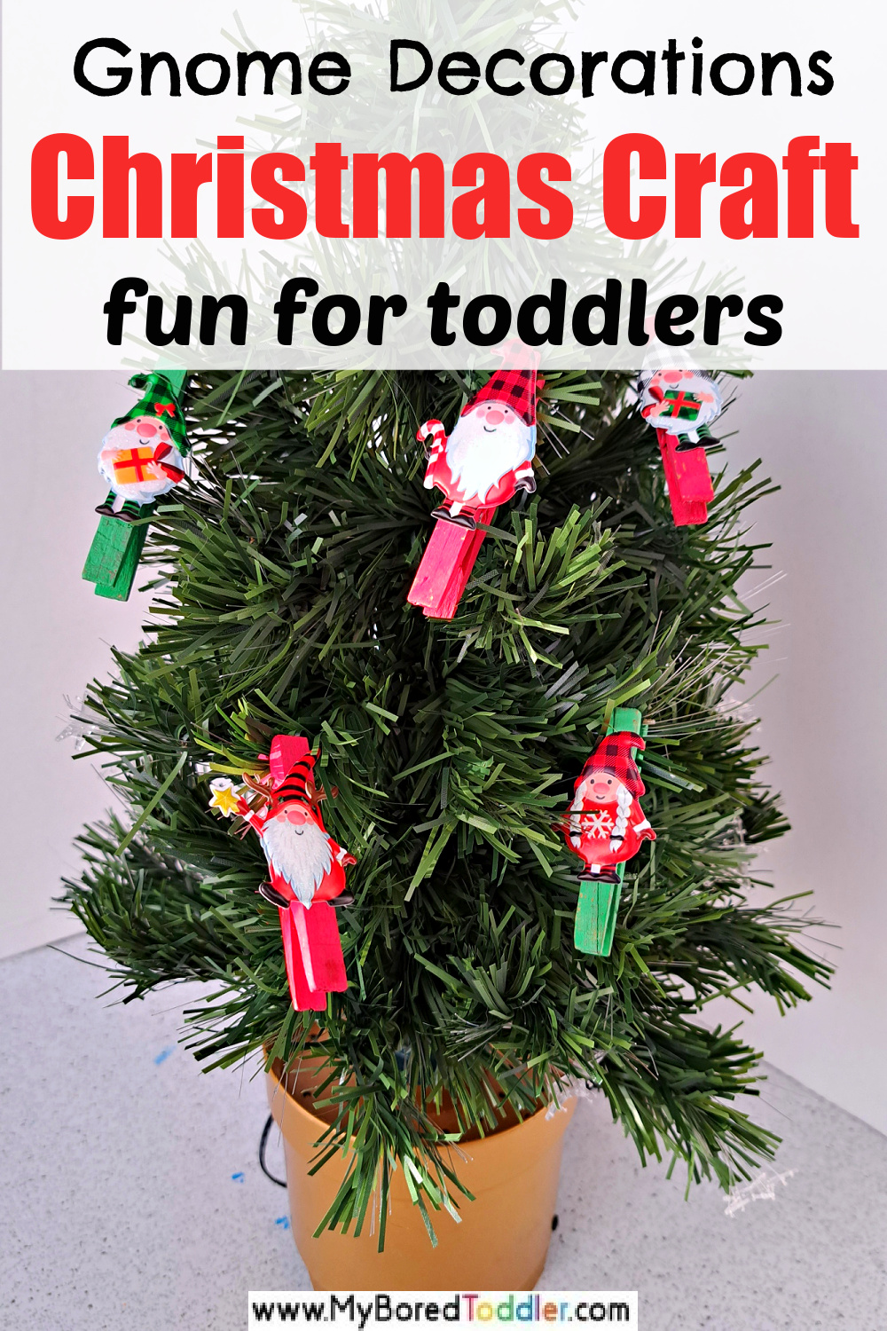 Clothespin Gnome Ornament Craft for Toddlers