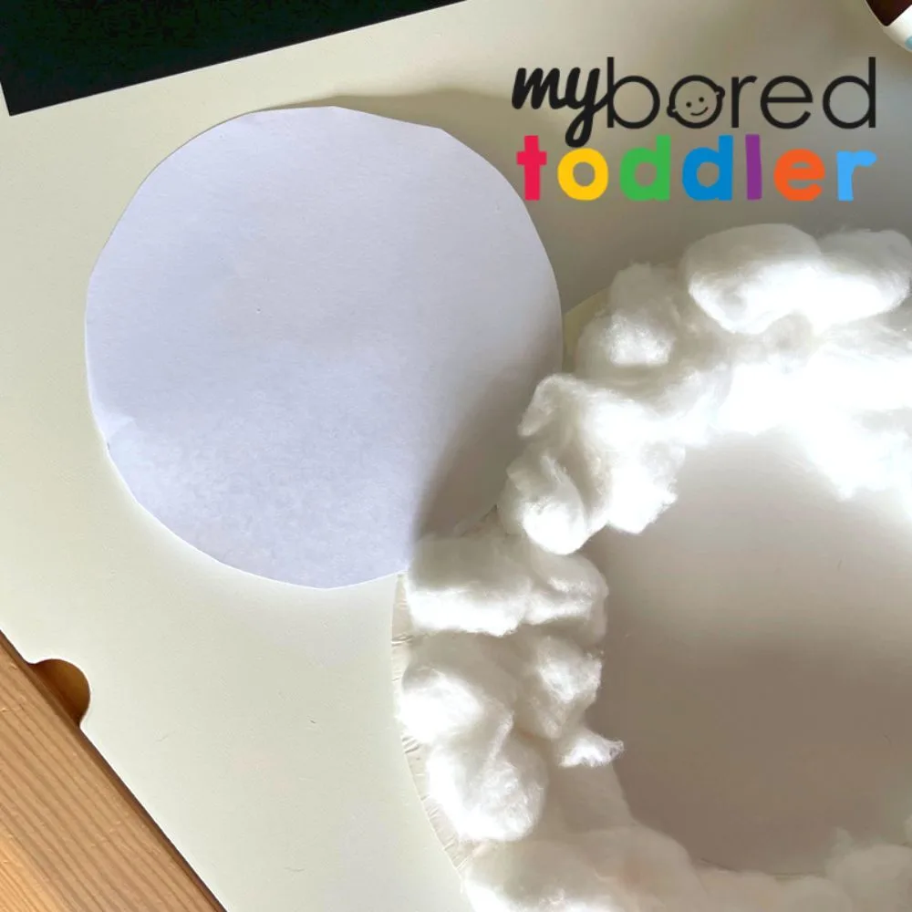 Cotton Ball Snowball Paper Plate Craft