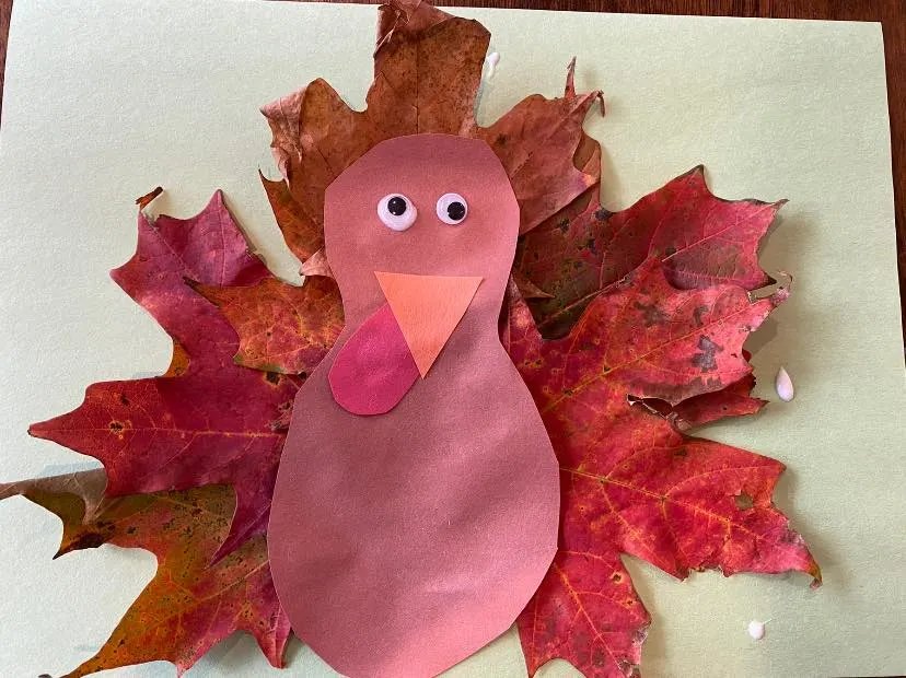 leaf turkey craft for toddlers 
